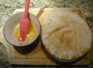 Brush Pita with Olive Oil