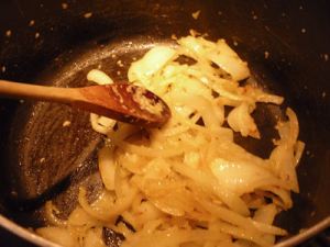 Brown the Garlic and Onion in the Olive Oil